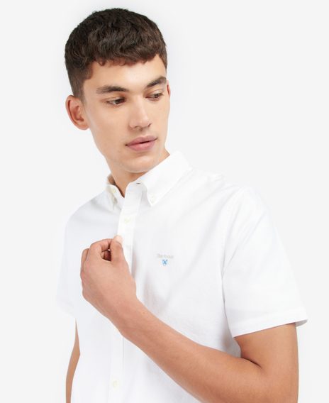 Barbour Oxford Short Sleeve Tailored Shirt — Classic White