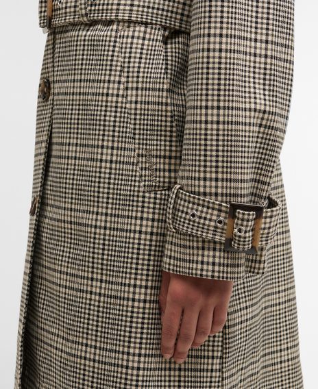 Barbour Maia Check Showerproof Trench Coat
