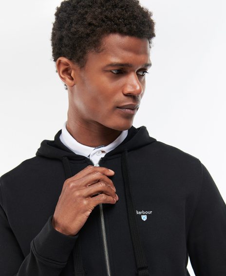 Barbour Wallington Zip Hoodie — Black