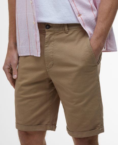 Barbour Washed Twill Chino Shorts — Stone