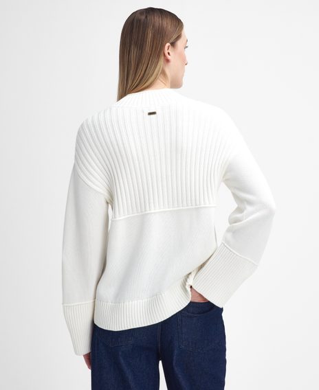 Barbour Andi High-Neck Jumper — Ecru