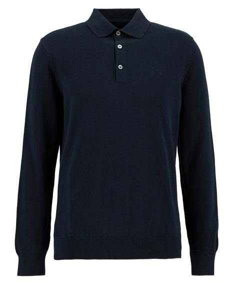 Barbour Pima Cotton Knitted Polo Shirt — Navy