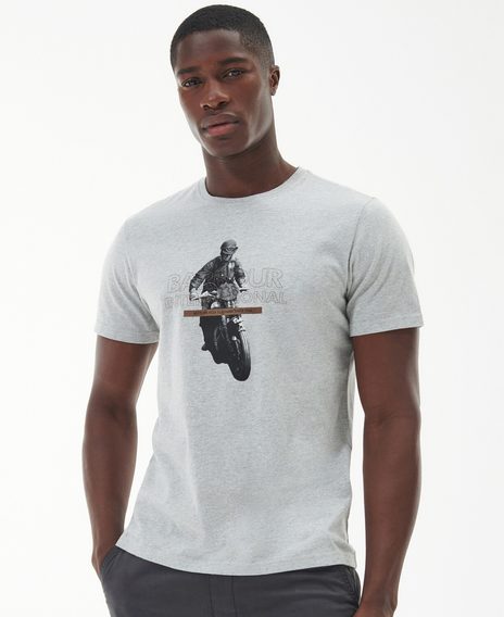 Barbour International Race T-Shirt — Grey Marl