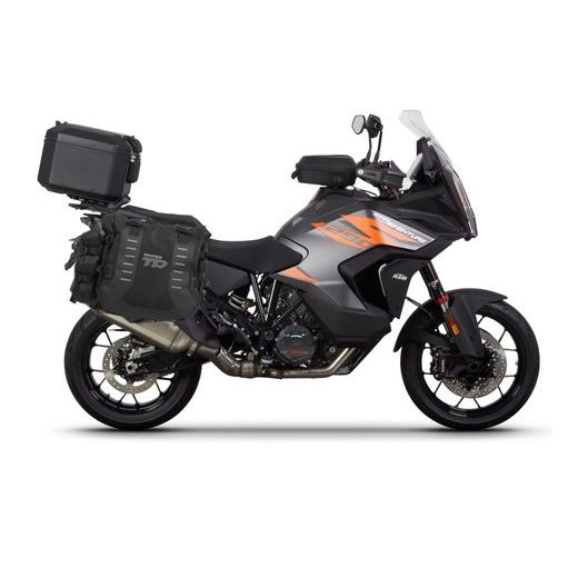 SET OF SHAD TERRA TR40 ADVENTURE SADDLEBAGS AND SHAD TERRA ALUMINIUM TOP CASE TR55 PURE BLACK, INCLUDING MOUNTING KIT SHAD KTM 1200 SUPER ADVENTURE S/R