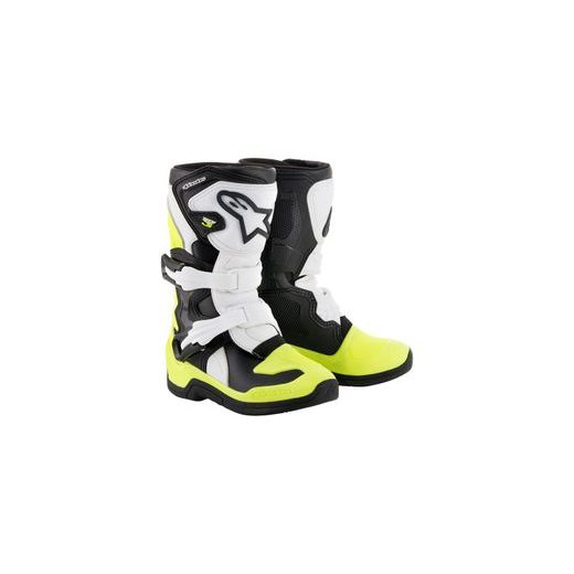 TOPÁNKY TECH 3S KIDS, ALPINESTARS, DETSKÉ (ČERNÉ/ŽLUTÉ FLUO/BÍLÉ)