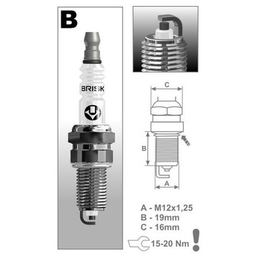 ZAPAĽOVACIE SVIEČKA BR15YC RAD SUPER, BRISK - ČESKÁ REPUBLIKA