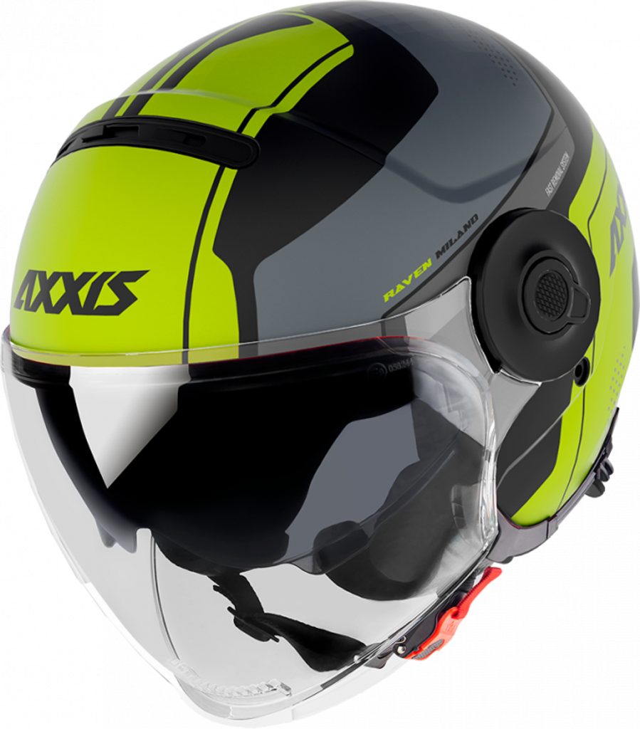 MAXMOTOSHOP - Otvorená helma JET AXXIS RAVEN SV ABS milano matt fluor  yellow XL - AXXIS - RAVEN SV MILANO - Helmets AXXIS - AXXIS RAVEN SV,  Otvorené prilby, Prilby, Oblečenie a prilby, Oblečenie - Racing Shop