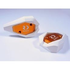 CRASH SLIDERS RDMOTO KTM13N WHITE POLYAMIDE WITH GOLD CAPS