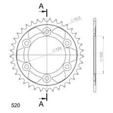 REŤAZOVÁ ROZETA SUPERSPROX RFE-735:37-BLK ČIERNA 37T, 520