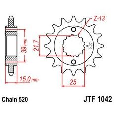 REŤAZOVÉ KOLIEČKO JT JTF 1042-16 16T, 520