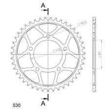REŤAZOVÁ ROZETA SUPERSPROX RFE-829:43-BLK ČIERNA 43T, 530