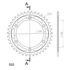 REŤAZOVÁ ROZETA SUPERSPROX RFE-808:39-BLK ČIERNA 39T, 520