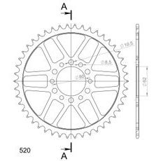 REŤAZOVÁ ROZETA SUPERSPROX RFE-845:46-BLK ČIERNA 46T, 520