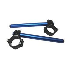 ALUMINIUM-FORGED CLIP-ONS ACCOSSATO CP003 WITH METAL CLAMP COMPOSED OF 2 HALF-RINGS 10 DEGREES INCLINATION, BLUE