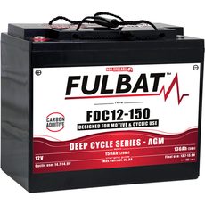FULBAT BATTERY 12V/150AH FDC12-150 DEEP CYCLE AGM CARBON