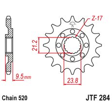 REŤAZOVÉ KOLIEČKO JT JTF 284-13 13T, 520