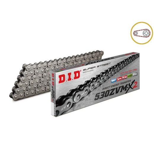 REŤAZOVÁ SADA D.I.D CHAIN - STRIEBORNÝ REŤAZ 530 ZVM-X, X-KRÚŽOK, KOLIESKO JT, HLINÍKOVÁ ROZETA JT PRE DUCATI MULTISTRADA 1200 /S/ABS 2010-2017