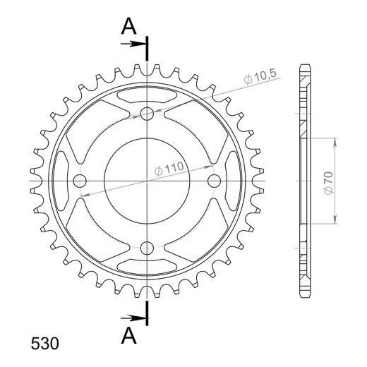 REŤAZOVÁ ROZETA SUPERSPROX RFE-246:36-BLK ČIERNA 36T, 530