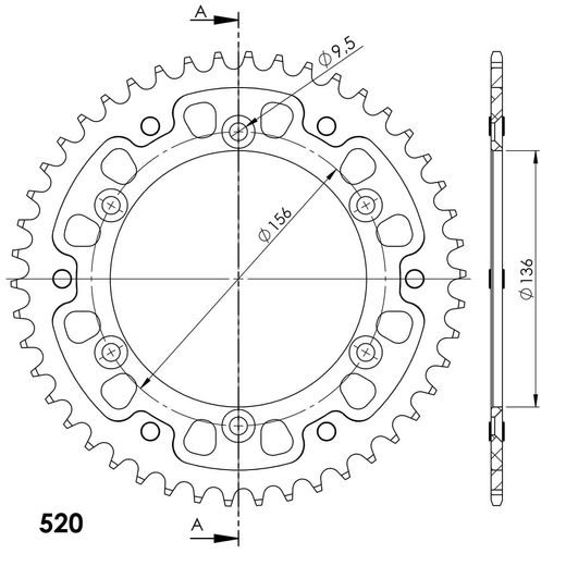 REŤAZOVÁ ROZETA SUPERSPROX STEALTH RST-1514:46-GLD ZLATÁ 46T, 520