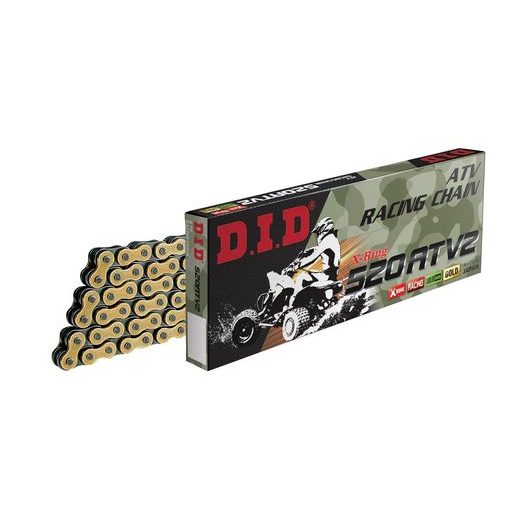 X-KRÚŽKOVÝ REŤAZ PRE ATV D.I.D CHAIN 520ATV2 116 L ZLATÁ/ČIERNA