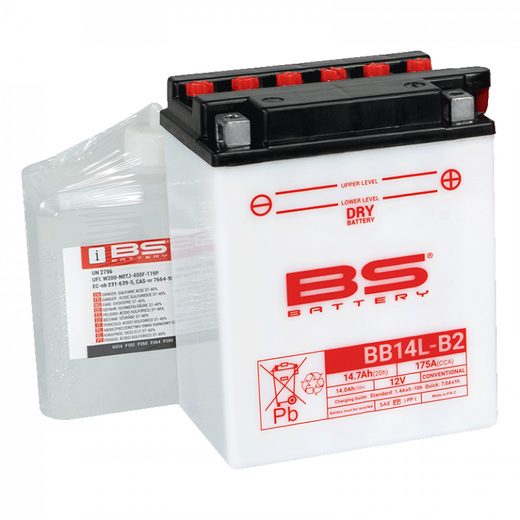 KONVENČNÝ AKUMULÁTOR ( S KYSELINOU) BS-BATTERY BB14L-B2 (YB14L-B2) BALENIE VRÁT.KYSELINY