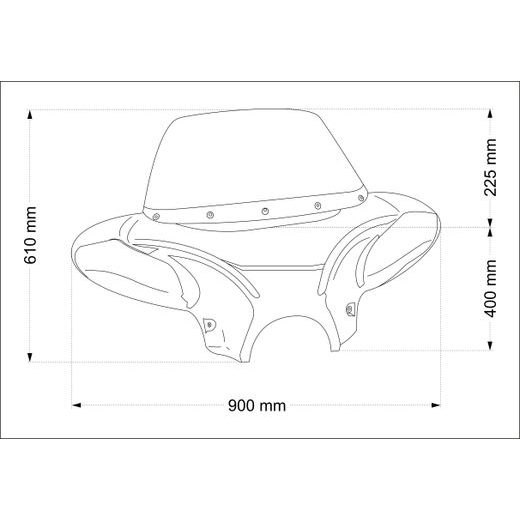 PLEXI NA MOTORKU CUSTOMACCES BATWING EH0009H DYMOVÉ