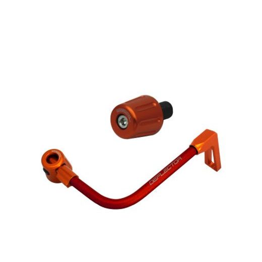 LEVER GUARD ACCOSSATO WITH RED HOSE AND JOINT RIGHT, ALUMINIUM