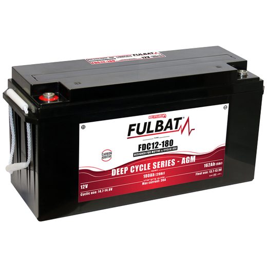 FULBAT BATTERY 12V/180AH FDC12-180 DEEP CYCLE AGM CARBON, LINHAI UTV ELECTRIC