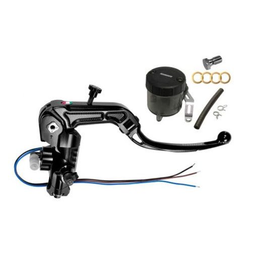 HOMOLOGATED RADIAL BRAKE MASTER CYLINDER ACCOSSATO RB086N WITH FOLDING LEVER AND OIL RESERVOIR KIT INCLUDED