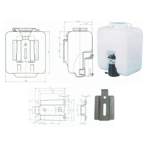 WASHER KIT FOR CABIN 12V 1,25L