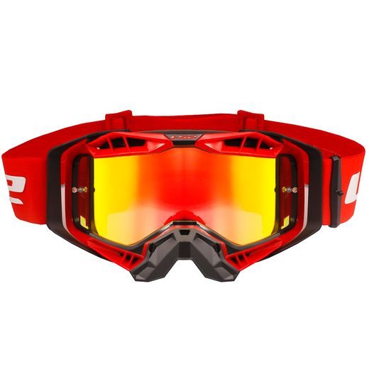 LS2 AURA PRO GOGGLE BLACK RED WITH IRIDIUM VISOR