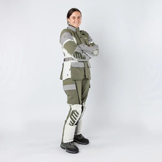 WOMEN'S LAMINATED PANTS IXS VENTURE-STX 1.0 X2-015605 OLIVE-LIGHT GREY DXS