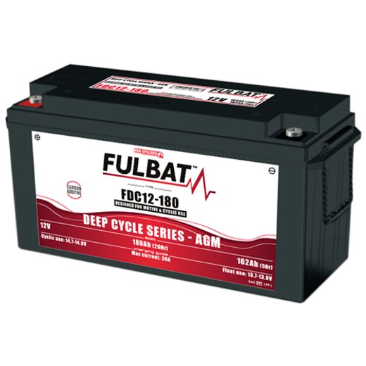 FULBAT BATTERY 12V/180AH FDC12-180 DEEP CYCLE AGM CARBON, LINHAI UTV ELECTRIC