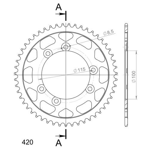 REŤAZOVÁ ROZETA SUPERSPROX RFE-6615:51-BLK ČIERNA 51T, 420