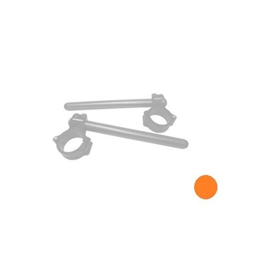 CNC-WORKED CLIP-ONS ACCOSSATO CP004 WITH METAL CLAMP COMPOSED OF 2 HALF-RINGS 10 DEGREES INCLINATION, ORANGE