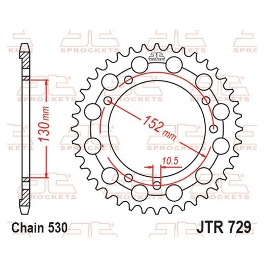 REŤAZOVÁ ROZETA JT JTR 729-46 46T, 530