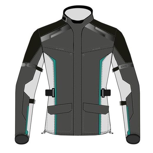 DÁMSKA BUNDA TOUR IXS EVANS-ST 2.0 X56048 TMAVO ŠEDÁ-SVETLO ŠEDÁ-TYRKYSOVÁ DM