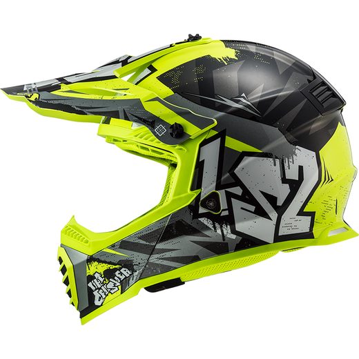 LS2 MX437 FAST EVO CRUSHER BLACK H-V YELLOW