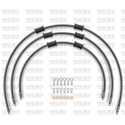 ŠTANDART -PREDOK -SADA VENHILL POWERHOSEPLUS SUZ-6012F-CB (3 HADICE V SADE) KARBÓNOVÉ HADICE, CHRÓMOVÉ KONCOVKY