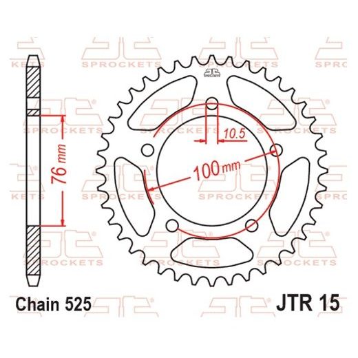 REŤAZOVÁ ROZETA JT JTR 15-43 43T, 525