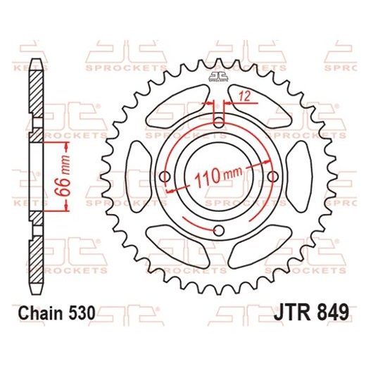 REŤAZOVÁ ROZETA JT JTR 849-38 38T, 530