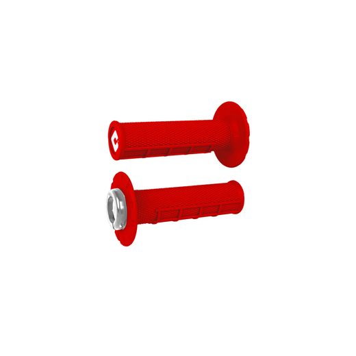 ODI GRIPS HALF-WAFFLE V2.1 ATV MX GRIP 125MM BRIGHT RED/SILVER
