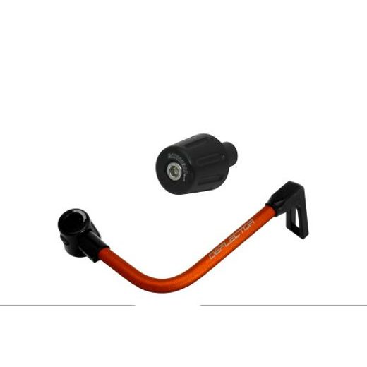 LEVER GUARD ACCOSSATO WITH ORANGE HOSE AND JOINT RIGHT, ALUMINIUM