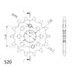 REŤAZOVÁ SADA EK - STRIEBORNÝ REŤAZ 520 SRO, O-KRÚŽOK, KOLIESKO SUPERSPROX, ROZETA SUPERSPROX PRE SUZUKI RG 250 GAMMA 1983-1988