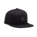 FOX HEAD SNAPBACK HAT - OS, BLACK/CHARCOAL