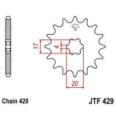 REŤAZOVÉ KOLIEČKO JT JTF 429-15 15T, 530