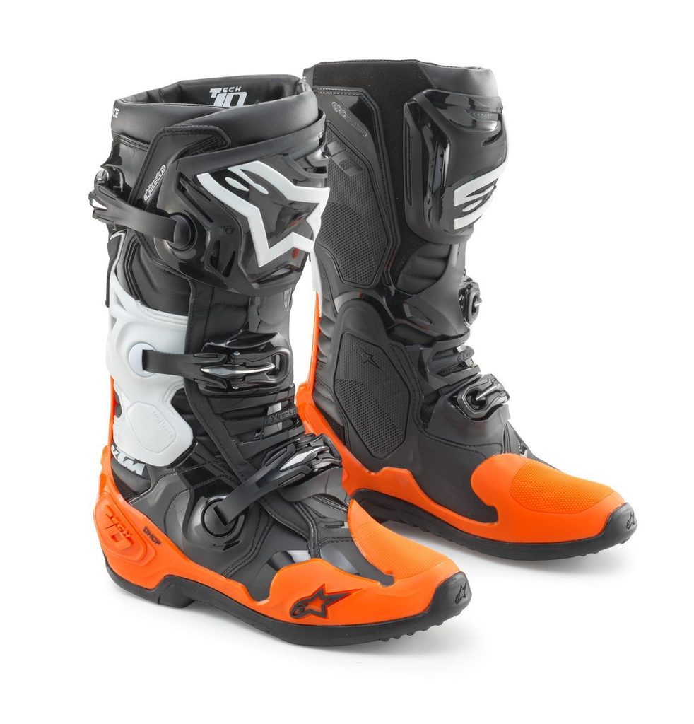 Moto-Quad.sk - topánky ALPINESTARS TECH 10, KTM (černá/oranžová) 2023 - KTM  - Topánky - Terén, Oblečenie a vybavenie - Všetko pre Vás a Vašu motorku  „pod jednou strechou“