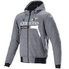 BUNDA CHROME IGNITION HOODIE 2022, ALPINESTARS (ŠEDÁ/BÍLÁ/ČERNÁ/ČERVENÁ)