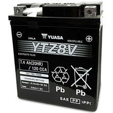 MOTOCYKLOVÁ BATÉRIA 12V, YTZ8V, 7,4AH, 120A, BEZÚDRŽBOVÁ SUPER MF AGM 113X70X130, YUASA ORIGINÁL (AKTIVOVANÁ VO VÝROBE)