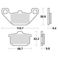 BRZDOVÉ DOŠTIČKY, BRAKING (SEMI-METALICKÁ ZMES SM1) 2 KS V BALENÍ